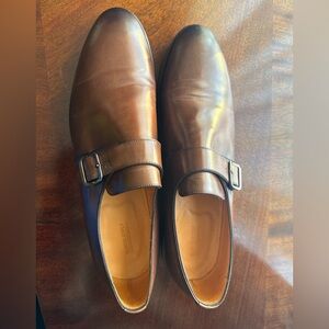 Suitsupply Brown Leather Monk Strap Shoes